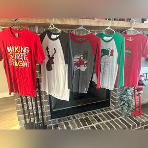 5 Holiday Shirts - size small